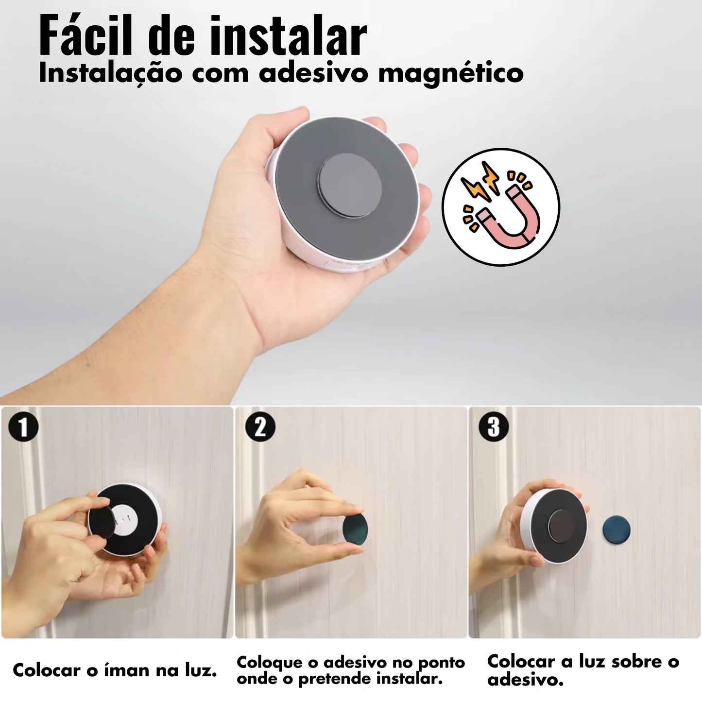 Luz LED recarregável com sensor de movimento