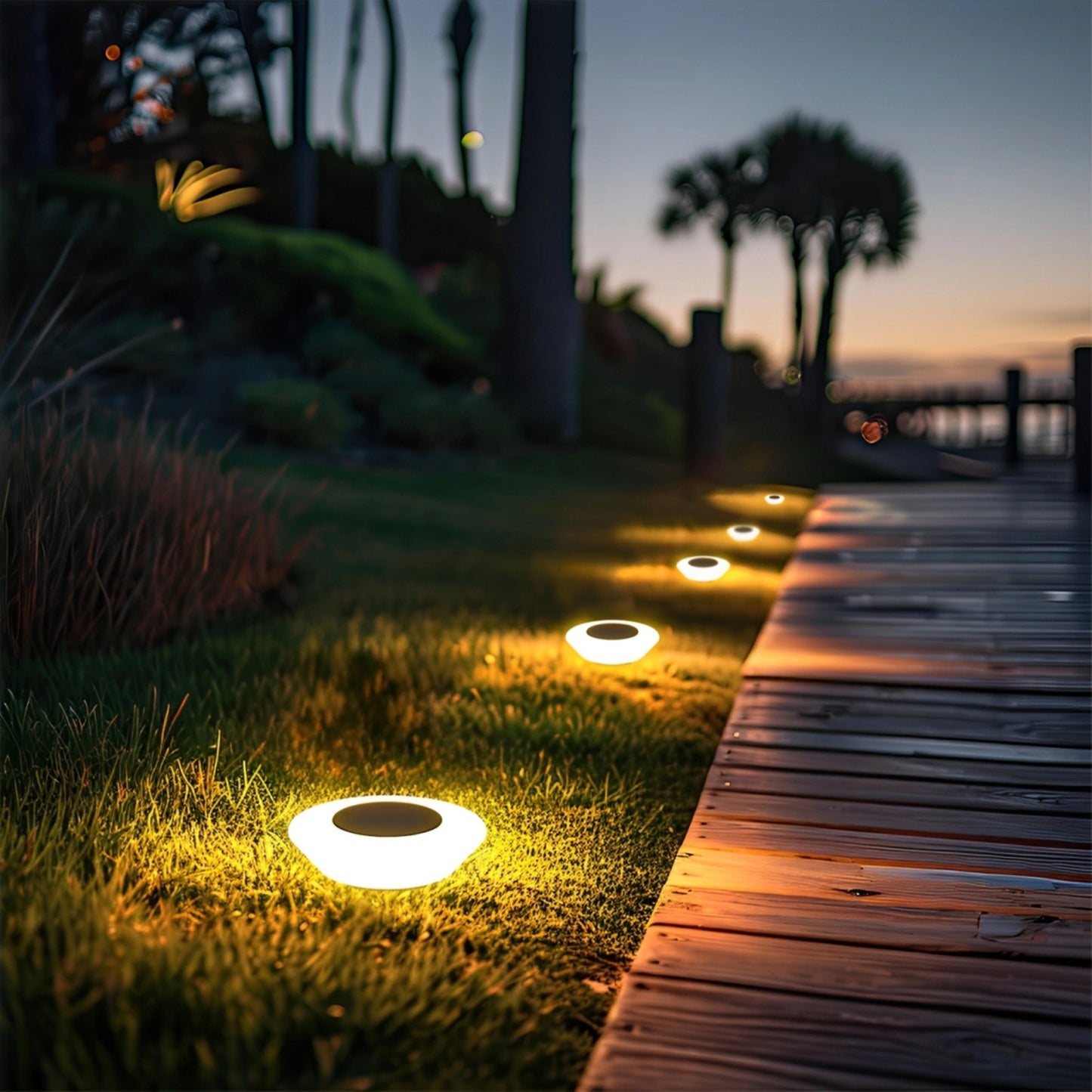 Luzes solares automáticas para jardim