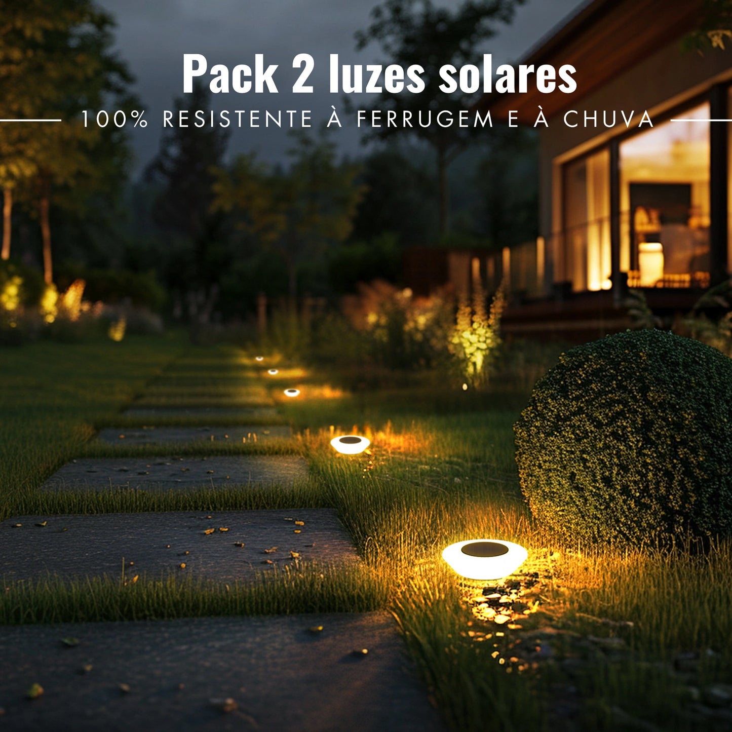 Luzes solares automáticas para jardim