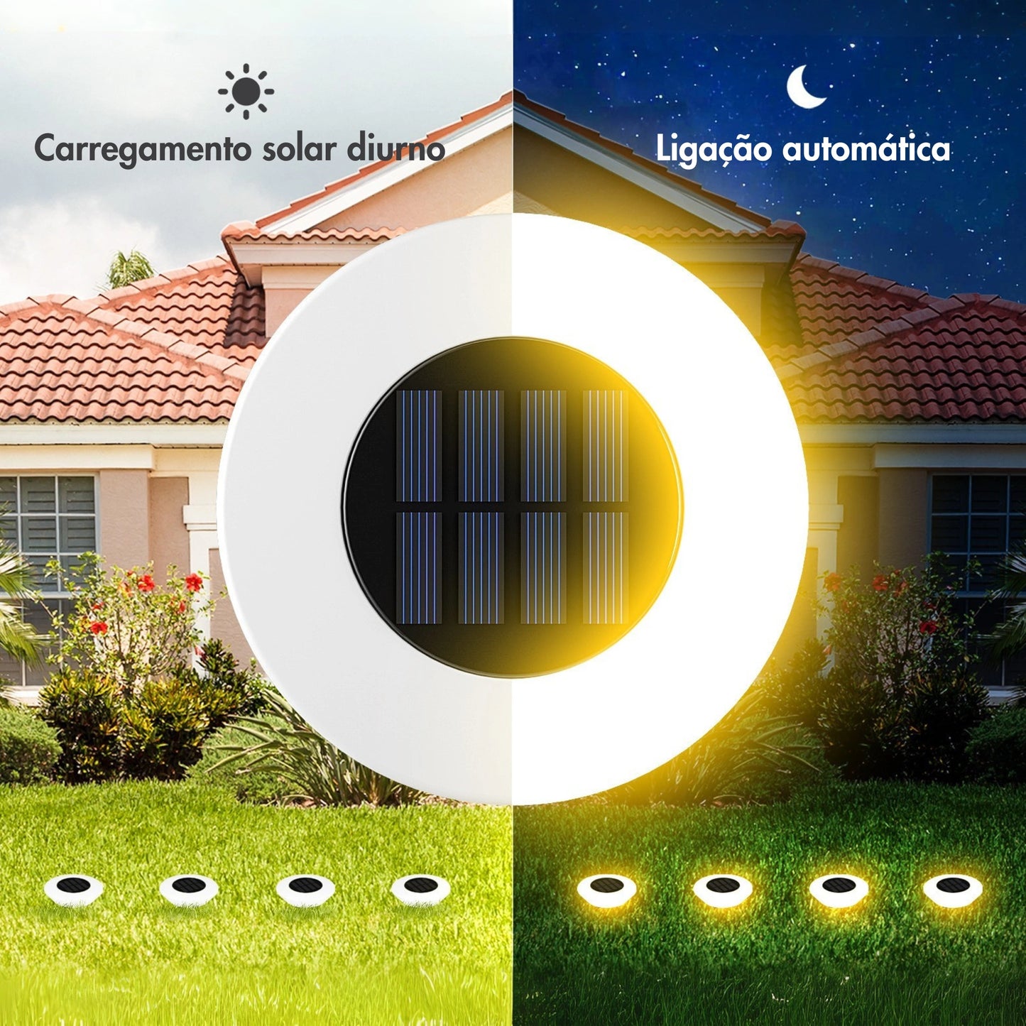 Luzes solares automáticas para jardim